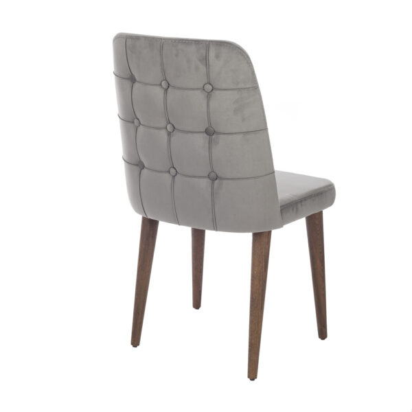Rivo Καρέκλα με Ξύλινο Καφέ Σκελετό και Γκρι Βελούδο (48x60x92)cm