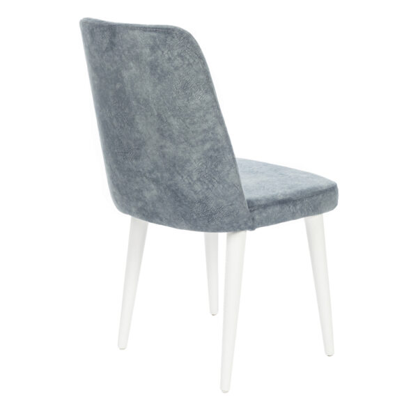 Milano Plus Καρέκλα με Ξύλινο Λευκό Σκελετό και Γκρι Βελούδο (48x60x92)cm