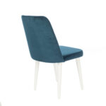 Lisbon Καρέκλα με Ξύλινο Λευκό Σκελετό και Πετρόλ Βελούδο (48x60x92)cm