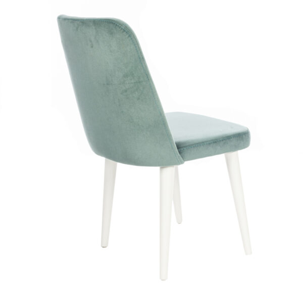 Lisbon Καρέκλα με Ξύλινο Λευκό Σκελετό και Χρώμα της Μέντας Βελούδο (48x60x92)cm