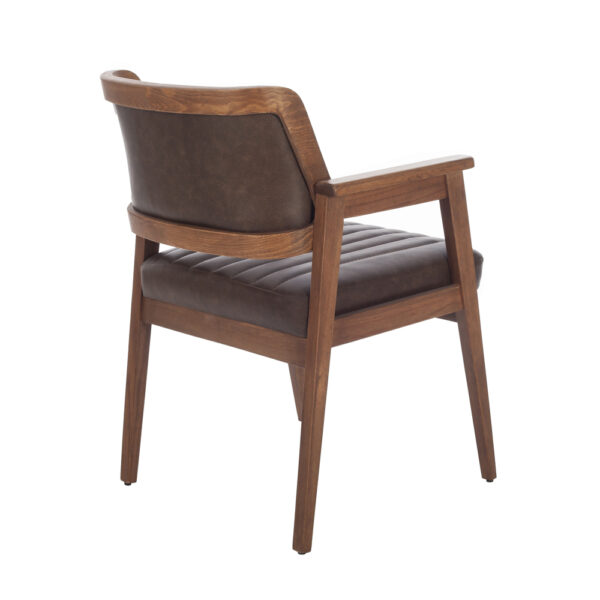 Lazio Καρέκλα με Καρυδί Ξύλινο Σκελετό και Καφέ Τεχνόδερμα (60x60x83)cm