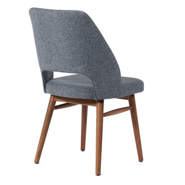 Καρέκλα MILAN καρυδί ξύλο με γκρι ύφασμα (49x49x71)cm