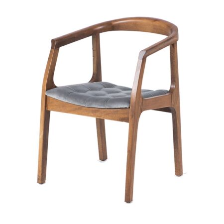 Καρέκλα CATE καρυδί ξύλο με γκρι ύφασμα (49x49x69)cm