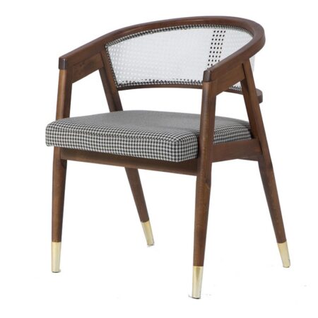 Καρέκλα SILVA RATTAN καρυδί ξύλο ύφασμα (50x50x70)cm