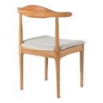 Καρέκλα MODEL φυσικό χρώμα ξύλου με μπεζ ύφασμα (47x47x69)cm