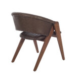 Volk Καρέκλα με Καρυδί Ξύλινο Σκελετό και Καφέ Τεχνόδερμα (60x65x78)cm