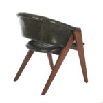 Volk Plus Καρέκλα με Καρυδί Ξύλινο Σκελετό και Πράσινο Τεχνόδερμα (60x65x78)cm
