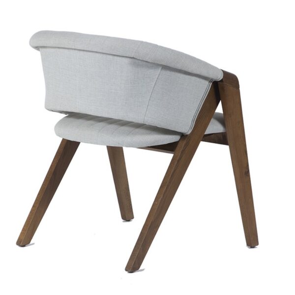 Καρέκλα VOLK PLUS  καρυδί ξύλο με γκρι ύφασμα (49x49x70)cm
