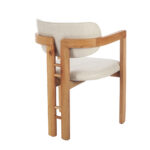 T Model  Καρέκλα με Ξύλινο Σκελετό σε Φυσική Απόχρωση και Εκρού Ύφασμα (56x55x80)cm