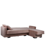 Igloiltag Καναπές Κρεβάτι Γωνιακός Σομόν Βελούδο (236x150x78)cm
