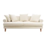 Uk Sofa Καναπές Τριθέσιος Υφασμάτινος Λευκό (210x100x75)cm