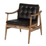 Καρέκλα WOLF  με μαύρο σκελετό και μαύρο τεχνόδερμα (56x53x87) cm