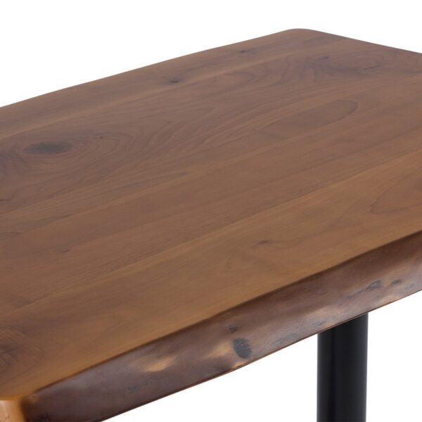 Τραπέζι από ξύλο καρυδιάς (5.5cm) με διπλό μεταλλικό μαύρο πόδι (120x75x77)cm