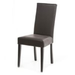 Umogde Καρέκλα Σαλονιού Ντυμένη με Δέρμα και Ξύλινα Πόδια (45x45x98)cm