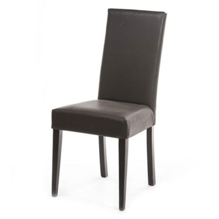 Umogde Καρέκλα Σαλονιού Ντυμένη με Δέρμα και Ξύλινα Πόδια (45x45x98)cm