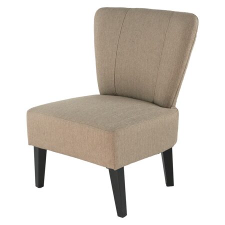 Μπεζ Καρέκλα με Μαύρα Ξύλινα Πόδια (64x70x83)cm