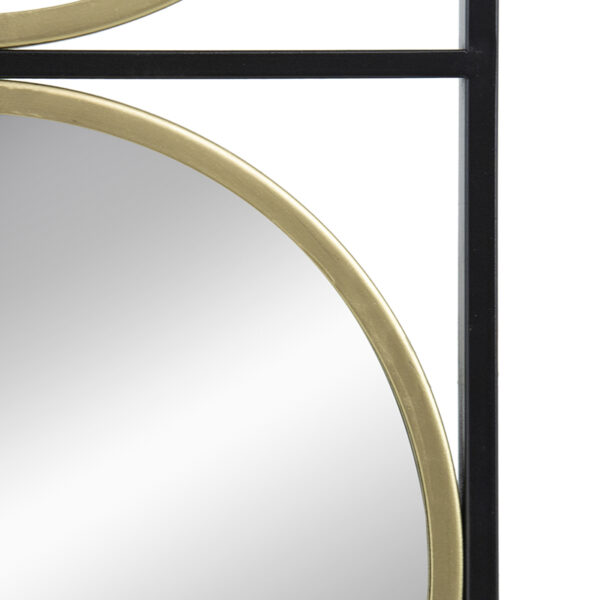 Kreigsu Καθρέπτης Τοίχου Μακρόστενος Μεταλλικός Κύκλοι Χρυσοί (120x31x2)cm