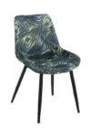 Echox Καρέκλα Τραπεζαρίας με Καπιτονέ Σκούρο Πράσινο "Φύλλα" Κάθισμα-Μεταλλικά Μαύρα Πόδια (51x58x82)cm