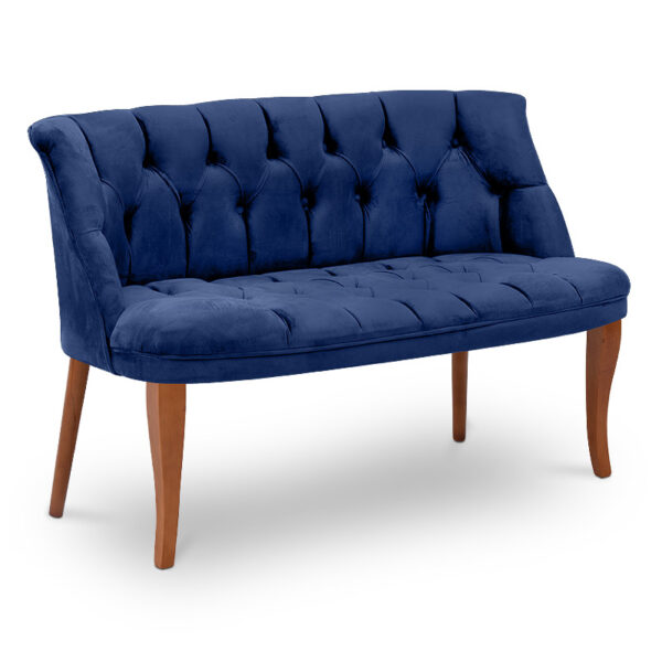 Καναπές Lenora  διθέσιος βελούδινος χρώμα royal μπλε 122x62x75εκ.