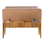 Καναπές διθέσιος - Παγκάκι Alden  από μελαμίνη - βελούδο χρώμα μπεζ 110x40x85εκ.