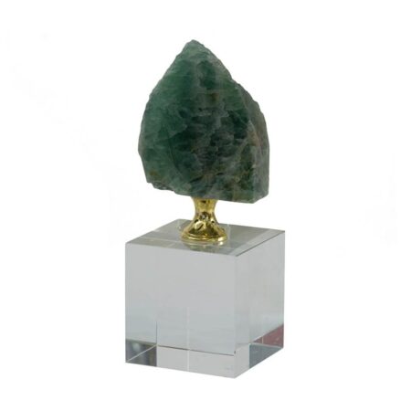 Sabrab Επιτραπέζιο Διακοσμητικό Γυάλινο με Πέτρα (7x7x20)cm