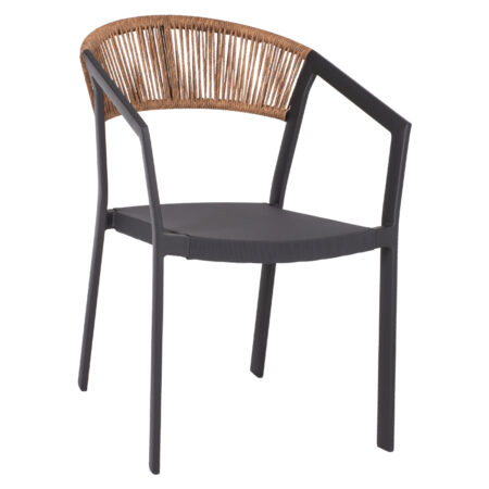 ΠΟΛΥΘΡΟΝΑ ΑΛΟΥΜΙΝΙΟΥ HM5891.01 ΑΝΘΡΑΚΙ ΣΚΕΛΕΤΟΣ&TEXTLINE-ΜΠΕΖ RATTAN 56