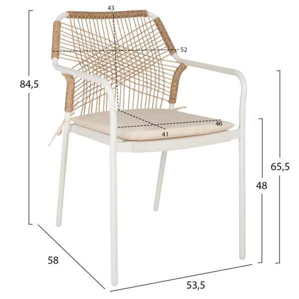 ΠΟΛΥΘΡΟΝΑ ΑΛΟΥΜΙΝΙΟΥ TROTTER HM5865.12 ΛΕΥΚΟΣ ΣΚΕΛΕΤΟΣ ΜΕ WICKER ΜΠΕΖ & ΛΕΥΚΟ ΜΑΞΙΛΑΡΙ