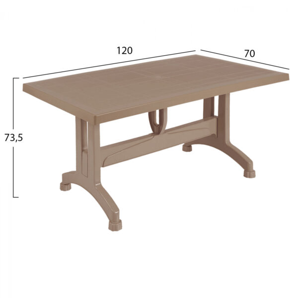 ΤΡΑΠΕΖΙ ΠΟΛΥΠΡΟΠΥΛΕΝΙΟΥ 120X70X73.5Υεκ. ΚΑΠΟΥΤΣΙΝΟ HM5739.02