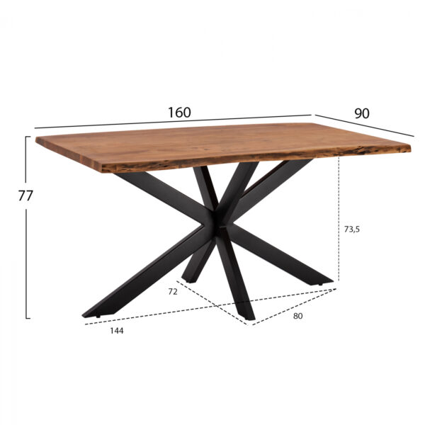 ΤΡΑΠΕΖΙ ΤΡΑΠΕΖΑΡΙΑΣ 160X90X77Υεκ. MONTANA SUPERIOR 3,5 ΠΑΧΟΣ ΜΑΣΙΦ ΑΚΑΚΙΑΣ HM8481