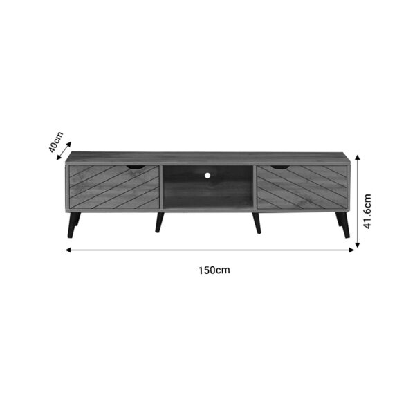 Έπιπλο τηλεόρασης Thelma  sonoma μελαμίνης 150x40x41.6εκ