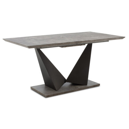 Τραπέζι Gordon  επεκτεινόμενο γκρι cement μελαμίνης- πόδι μαύρο μέταλλο 160-200x90x75εκ