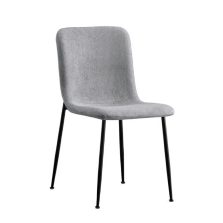 Καρέκλα Gratify  γκρι μπουκλέ ύφασμα-πόδι μαύρο μέταλλο 43x56x83εκ