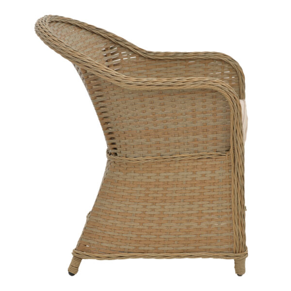 Πολυθρόνα κήπου Hadrian  rattan καφέ- textilene μπεζ 70x57x85εκ