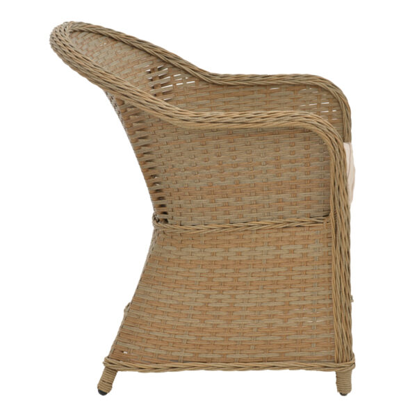 Πολυθρόνα κήπου Hadrian  rattan καφέ- textilene μπεζ 57x70x85εκ