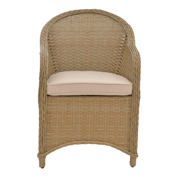 Πολυθρόνα κήπου Hadrian  rattan καφέ- textilene μπεζ 70x57x85εκ