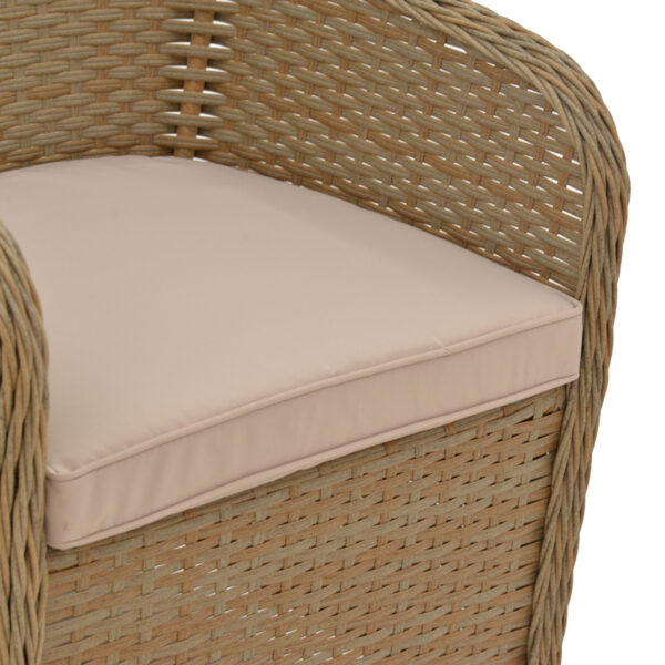 Πολυθρόνα κήπου Hadrian  rattan καφέ- textilene μπεζ 70x57x85εκ