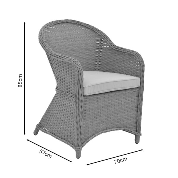 Πολυθρόνα κήπου Hadrian  rattan καφέ- textilene μπεζ 70x57x85εκ