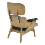 Πολυθρόνα relax Mirto  μασίφ ξύλο καρυδί -PU μαύρο 80x80x96.5εκ