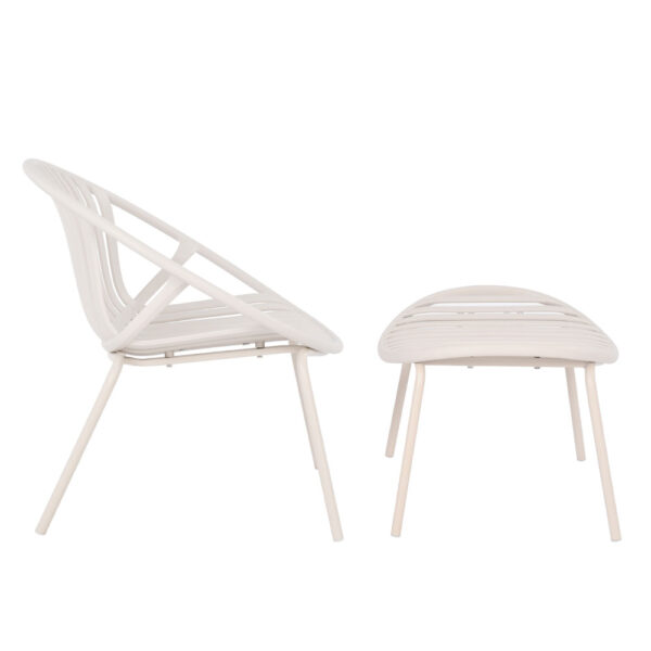 NADIN ΠΟΛΥΘΡΟΝΑ SET 2ΤΕΜ OFF WHITE 79,5x70xH74cm