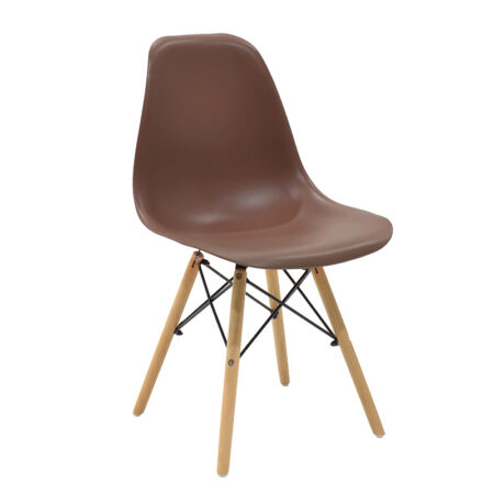 Καρέκλα Julita  PP καφέ-φυσικό πόδι 46x50x82εκ