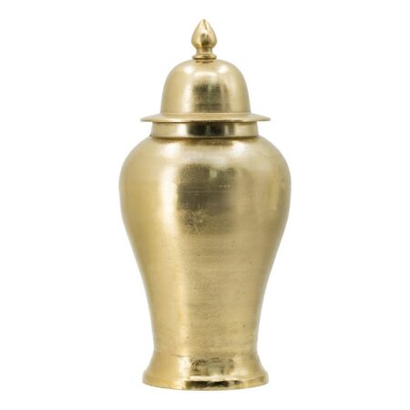 Artekko Trophy Διακοσμητικό Βάζο/Δοχείο με Καπάκι Αλουμίνιο Χρυσό (25x25x53)cm