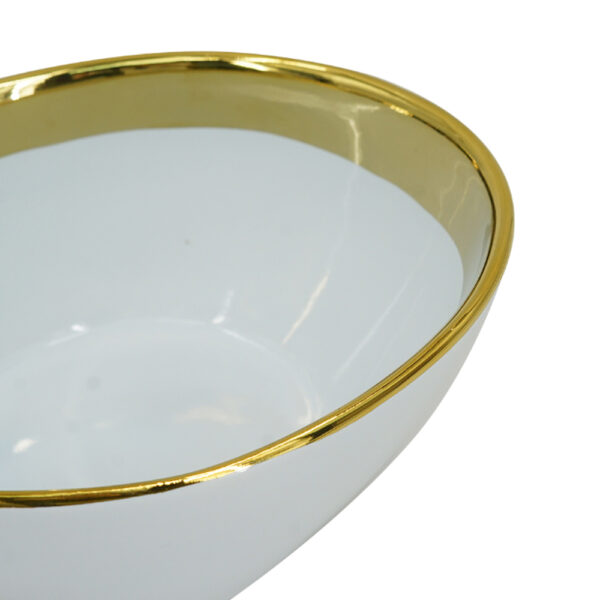 Artekko Chic Διακοσμητικό Μπολ Κεραμικό Λευκό/Χρυσό (21x19x10)cm Σετ/2
