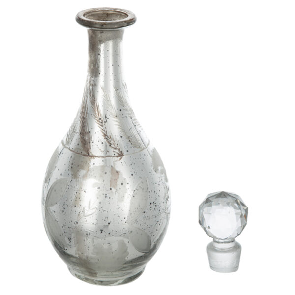 Artekko Silver Διακοσμητική Καράφα/Βάζο Αντικέ Γυαλί Ασημί (12.5x12.5x30.5)cm