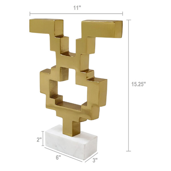 Marble Διακοσμητικό Γλυπτό σε Βάση Αλουμίνιο/Μάρμαρο (28x7.6x38.5)cm