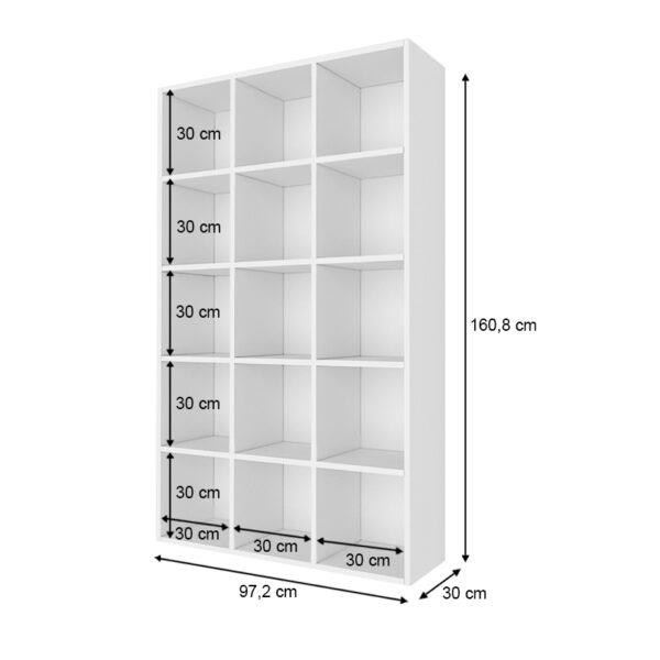 Βιβλιοθήκη Oliver Megapap χρώμα λευκό 97,2x30x160,8εκ.