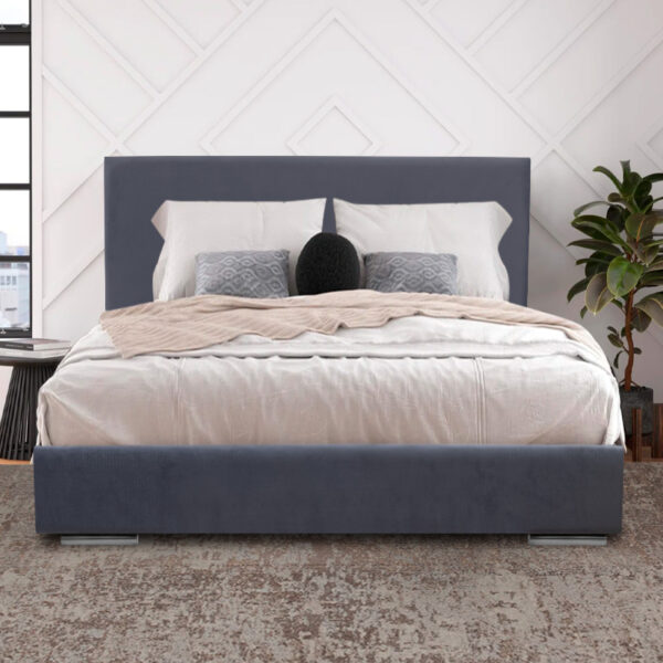 Κρεβάτι Alesio Megapap υφασμάτινο χρώμα γκρι 160x200εκ.