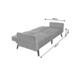 Καναπές γωνία-κρεβάτι με υποπόδιο Dream   γκρι-ασημί βελούδο 209x157x80εκ