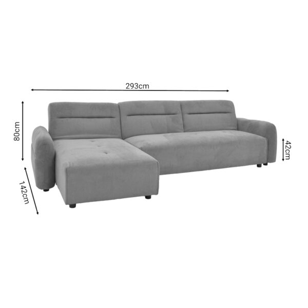 Γωνιακός καναπές Inspired  αναστρέψιμος ύφασμα μπεζ 293x142x80εκ