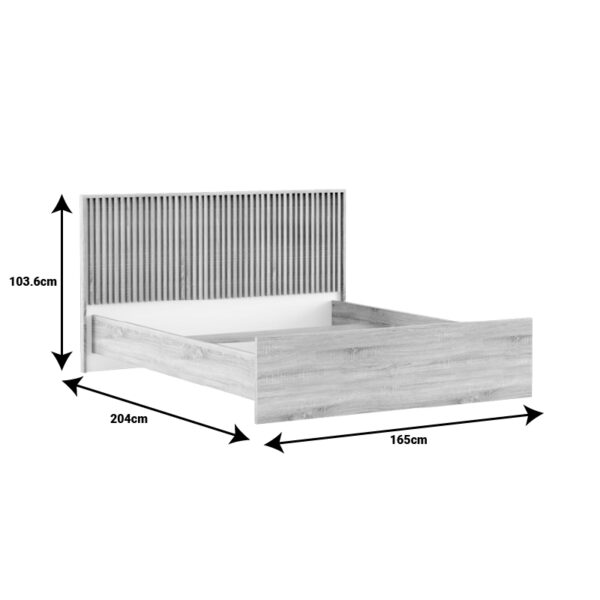 Κρεβάτι διπλό Bruse  oak-λευκό μελαμίνης 160x200εκ