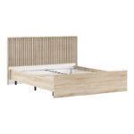 Κρεβάτι διπλό Bruse  oak-λευκό χρώμα μελαμίνης 160x200εκ